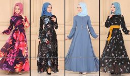 2020 Modaselvim Şifon Tesettür Elbise Modelleri 1 | Moda Selvim Şifon Elbise Modelleri - Kleid