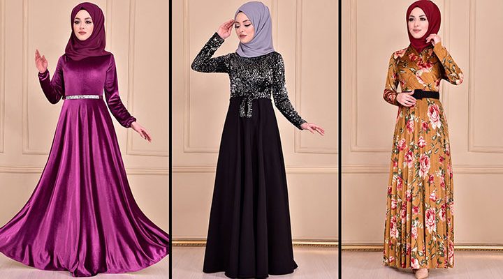 Modamerve 2021 Kadife Tesettür Elbise Modelleri 1 | 2021 Trend Tesettür Elbise Modelleri