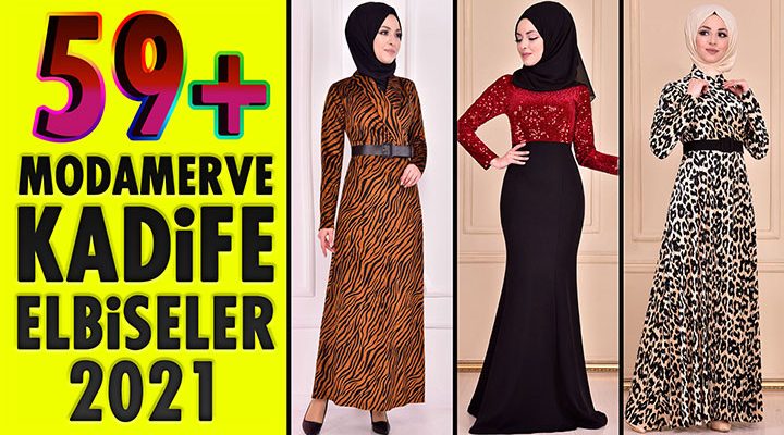 59+ Kadife Tesettür Elbise Modeli 4 [ ModaMerve 2021 Kış ] The Most Fashionable Velvet Dress