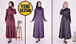 ModaMerve Deri Tesettür Elbise Modelleri 1 [2021 Kış] | The Most Fashionable Hijab Leather Dress