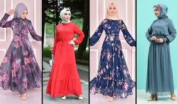 2021 Şifon Tesettür Elbise Modelleri 5 | The Most Fashionable Chiffon Dresses of 2021