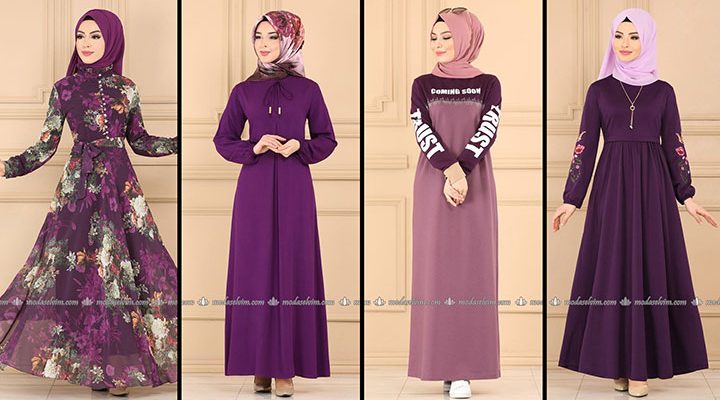 ModaSelvim Mor Tesettür Elbiseler (2021 Sonbahar) | Fall Outfits - Wedding Dresses - Plus Size
