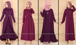 ModaSelvim Mürdüm Tesettür Elbiseler (2021 Sonbahar) | Fall Outfits - Wedding Dresses - Plus Size