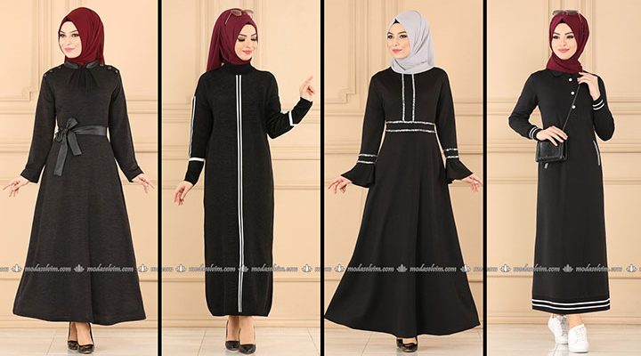 ModaSelvim Siyah Tesettür Elbiseler 3 (2021 Sonbahar) | Fall Outfits - Wedding Dresses - Plus Size