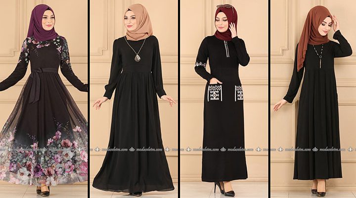 ModaSelvim Siyah Tesettür Elbiseler 1 (2021 Sonbahar) | Fall Outfits - Wedding Dresses - Plus Size
