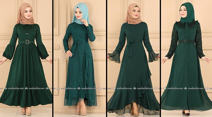 ModaSelvim Zümrüt Tesettür Elbiseler (2021 Sonbahar) | Fall Outfits - Wedding Dresses - Plus Size