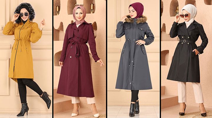 2022 Kış Modaselvim Tesettür Trençkot Modelleri 2 | Women's Trench Coats - Women Trench Coat Models