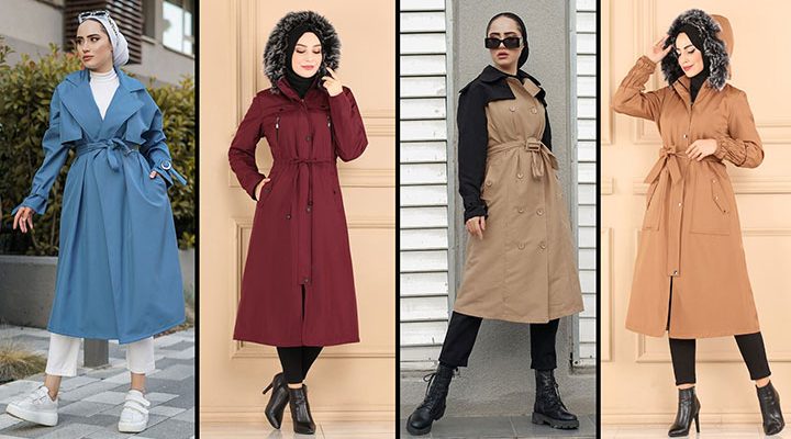 2022 Kış Modaselvim Tesettür Trençkot Modelleri 1 | Women's Trench Coats - Women Trench Coat Models