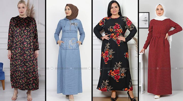 2022 Günlük Büyük Beden Elbise Modelleri 8