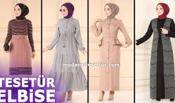 2023 Kış ModaSelvim Elbise Modelleri - Tesettür Elbiseler 9