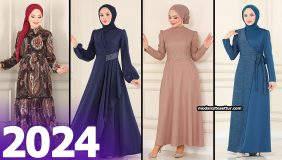 2024 Kışlık Moda Selvim Elbise - Tesettür Elbiseler