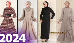 2024 Kış Moda Selvim Tesettür Elbise Modelleri
