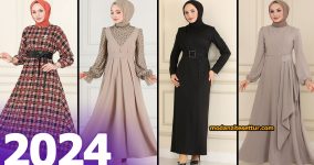 2024 Kış Moda Selvim Tesettür Elbise Modelleri