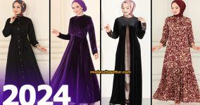 Moda Selvim Elbise 2024 - Kışlık Tesettür Elbiseler