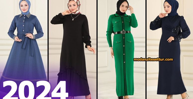 ModaSelvim Elbise 2024 - Kışlık Tesettür Elbise 2024